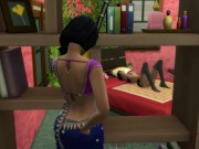 Preview 2 of Sims 4, Indian lesbian milf stepmother caught stepdaughter masturbating