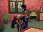 Preview 5 of Sims 4, Indian lesbian milf stepmother caught stepdaughter masturbating