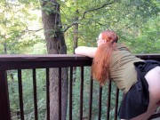 Preview 3 of Sneaking Risky Public Trail Sex With A Redhead With Pigtails
