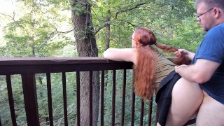 Risky Public Trail Sex In Secret With A Redhead Wearing Pigtails