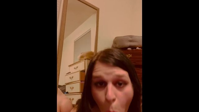 Cute trans enjoying both holes.