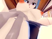 Preview 2 of Cute Bunnygirl anal & deepthroat Yiff Furry PoV Hentai 60 FPS