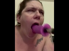 POV blow job with sex toy