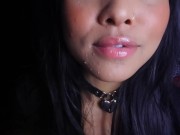 Preview 2 of Serafina Cherry shows her perfect mouth spit and lips play