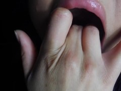 Serafina Cherry shows her perfect mouth spit and lips play