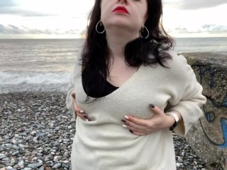 public, big boobs, big natural tits, amateur milf