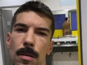 Preview 2 of iacovos showing off ass and big hairy soft cock in public greek gym locker room