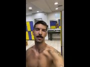 Preview 3 of iacovos showing off ass and big hairy soft cock in public greek gym locker room