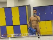 Preview 4 of iacovos showing off ass and big hairy soft cock in public greek gym locker room