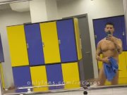 Preview 6 of iacovos showing off ass and big hairy soft cock in public greek gym locker room