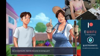 Девушка-стримерша играет в Summertime Saga EP 2