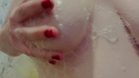 Soapy titties in the shower