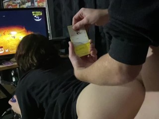 Fucking GF while Opening Pokémon Sword and Shield Booster Packs and she Plays Pikmin 2