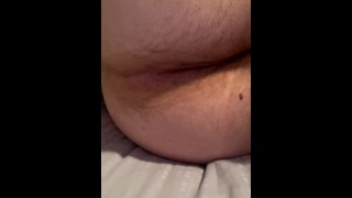 Multiple farts coming from chubby guy’s pink butthole