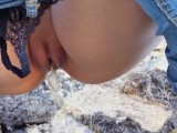 Pissing Compilation of 18 year old barely Indoor and Outdoor Peeing