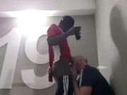 Preview 3 of EXTREME sex IN the STAIRWELL with a BLACK MALE with BIG THICK DICK
