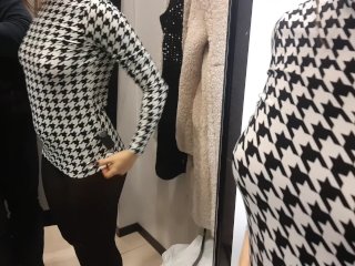 Sexy Stranger Asked Me_to Shoot Her in_the Fitting Room on_the Phone