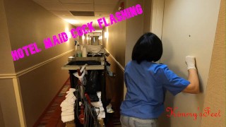 Cock Flashing Real Hotel Maid Films me Jerking off and gives me a ...