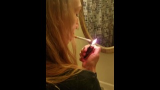 Stepmother Smoking Doggy Style In The Bathroom