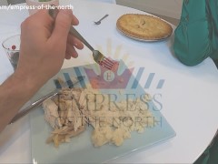 Thanksgiving Mutual Stuffing POV - Rapid Weight Gain Role Reversal