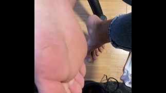 Taking off sneakers and socks, foot ASMR