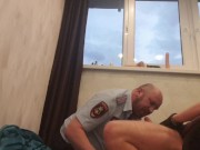 Preview 3 of TOUGH SKINHEAD from the THRESHOLD fucks the THROAT of a POLICEMAN with BIG DICK