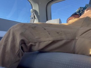 Trans Guy Chubby Horny FTM Jerks Off in public Thick Meta Dick throbbing