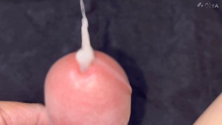 [Любительское видео мастурбации/для женщин] Крупный план момента эякуляции ~ Сперма вытекает из поло
