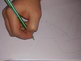 Desenhando Uma Japonesa De Seios Grandes com Um Lápis Simples