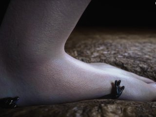 dimitrescu, giantess animation, foot fetish, giant woman