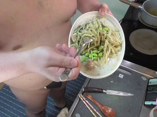 [Prof_FetihsMass] ¡tranquilo, Comida Japonesa! [espaguetis De Leche Con Pollo y Algas]