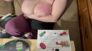 raw version - lotioning tits & begging for bud