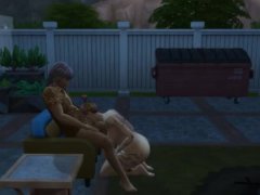 Thick Tatted Sim Sucks Off Old Man