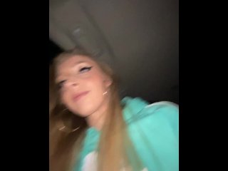 NIGHTTIME CAR RIDE LIGHTING & SMOKING JOINT KAPPA HOODIE BLONDE SMOKER GIRL SFW  ASHLYN GODDESS