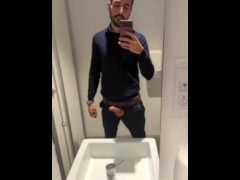 horny jerks off in workplace toilet