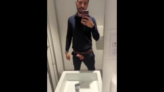 Horny Jerks Off In The Office Toilet