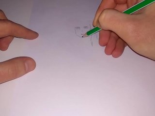 Drawing a bunny girl to traditional music