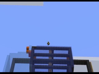 Kratos Falling of the CMACGM tower from marseille in minecraft