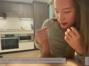 Preview 4 of CUTE ASIAN CAM GIRL STOPS FOR A MINUTE TO RUB MY DICK