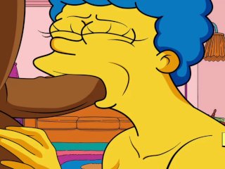 CHEATING MARGE SUCKS CARL'S COCK SIMPSONS PORN