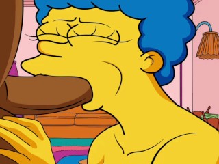 CHEATING MARGE SUCKS CARL'S COCK SIMPSONS PORN