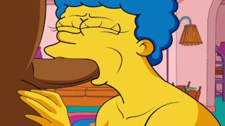 Мардж Сосует Черный Член Симпсоны