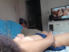 Video my wife masturbated and cum moaning squeezing her boobs, my dick doesn't want to go soft anymore😅🤤