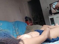 I like to see my wife masturbating watching porn that she cum like she was getting the actor's dick