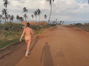 Preview 5 of Busty girl walking naked around the car