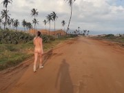 Preview 6 of Busty girl walking naked around the car