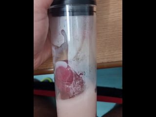 vertical video, penis pump cum, amateur, toys