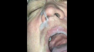 Tranny Getting Facial From Black Cock