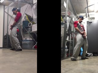 Humping my clothes full of piss and cumming with my weighted ball stretcher