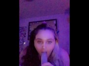 Preview 1 of Horny slut vapes and sucks your dick pov